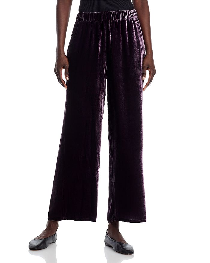 

Широкие брюки из мятого бархата Eileen Fisher, фиолетовый