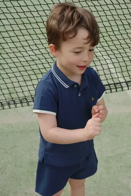 Поло детское из органического хлопка FLORIAN POLO SHIRT Konges Sløjd, синий