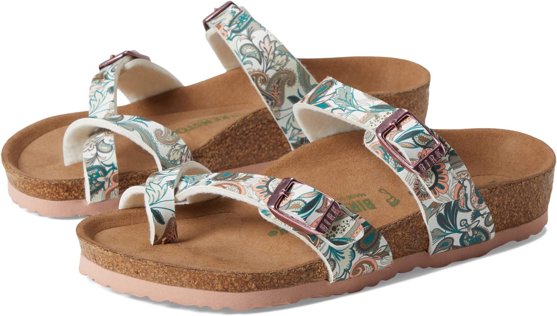 

Сандалии на плоской подошве Mayari Vegan Birkenstock, цвет Light Rose Paisely Birko-Flor