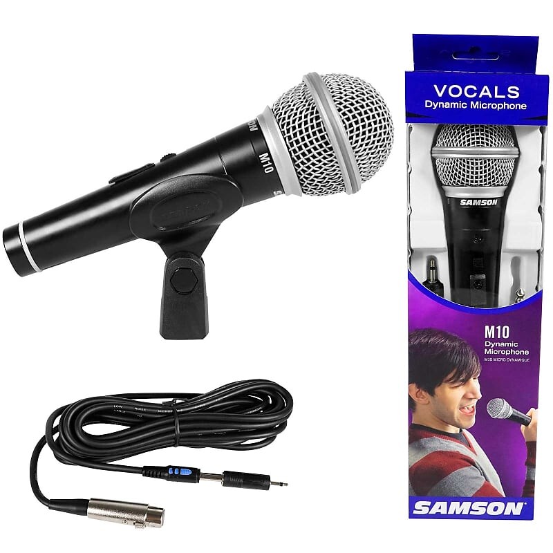 

Динамический микрофон Samson Samson M10 Handheld Dynamic Microphone w Detachable XLR 1/4" Cable, Mic Clip