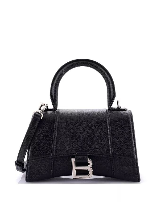 

Сумка XS Hourglass с верхней ручкой из кожи Pre-Owned Balenciaga, черный