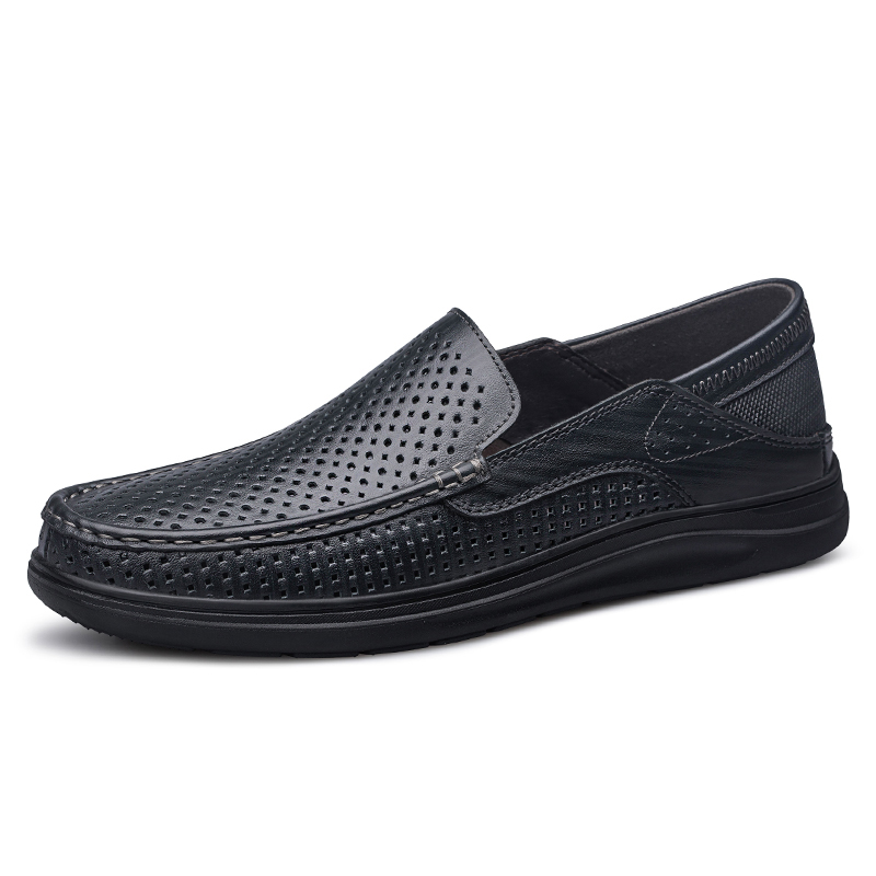 

PAIBLOKS Мужские повседневные туфли черные перфорированные, цвет Black-Perforated