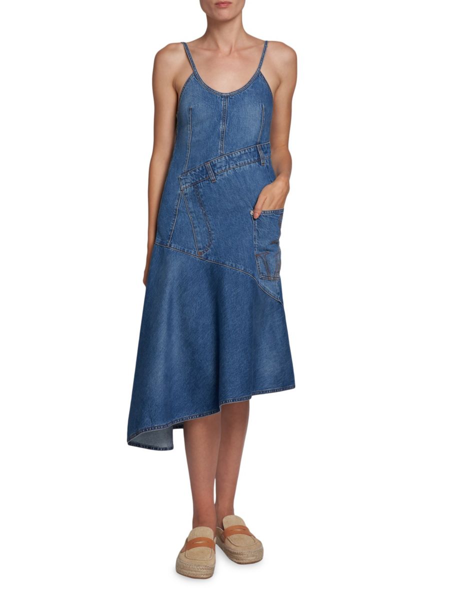 

Платье-миди из перекрученного денима JW Anderson, светло-синий