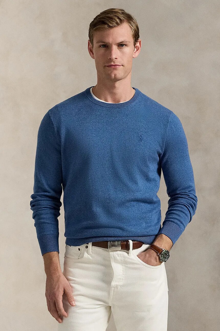 

Хлопковый свитер Polo Ralph Lauren, синий