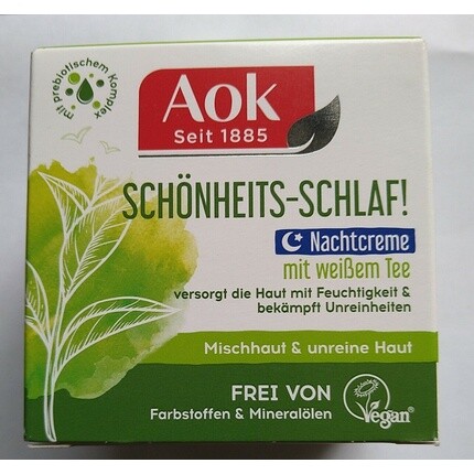 Крем для лица Aok — Ночной с белым чаем для комбинированной и жирной кожи — новая формула — фото 2