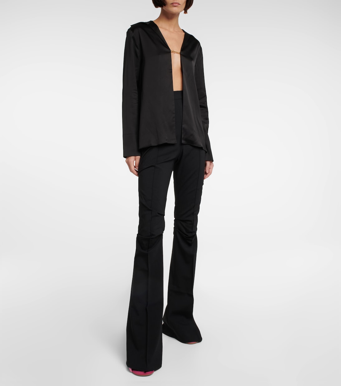 Брюки Le Pantalon Merria из смесовой шерсти Jacquemus, черный — фото 2