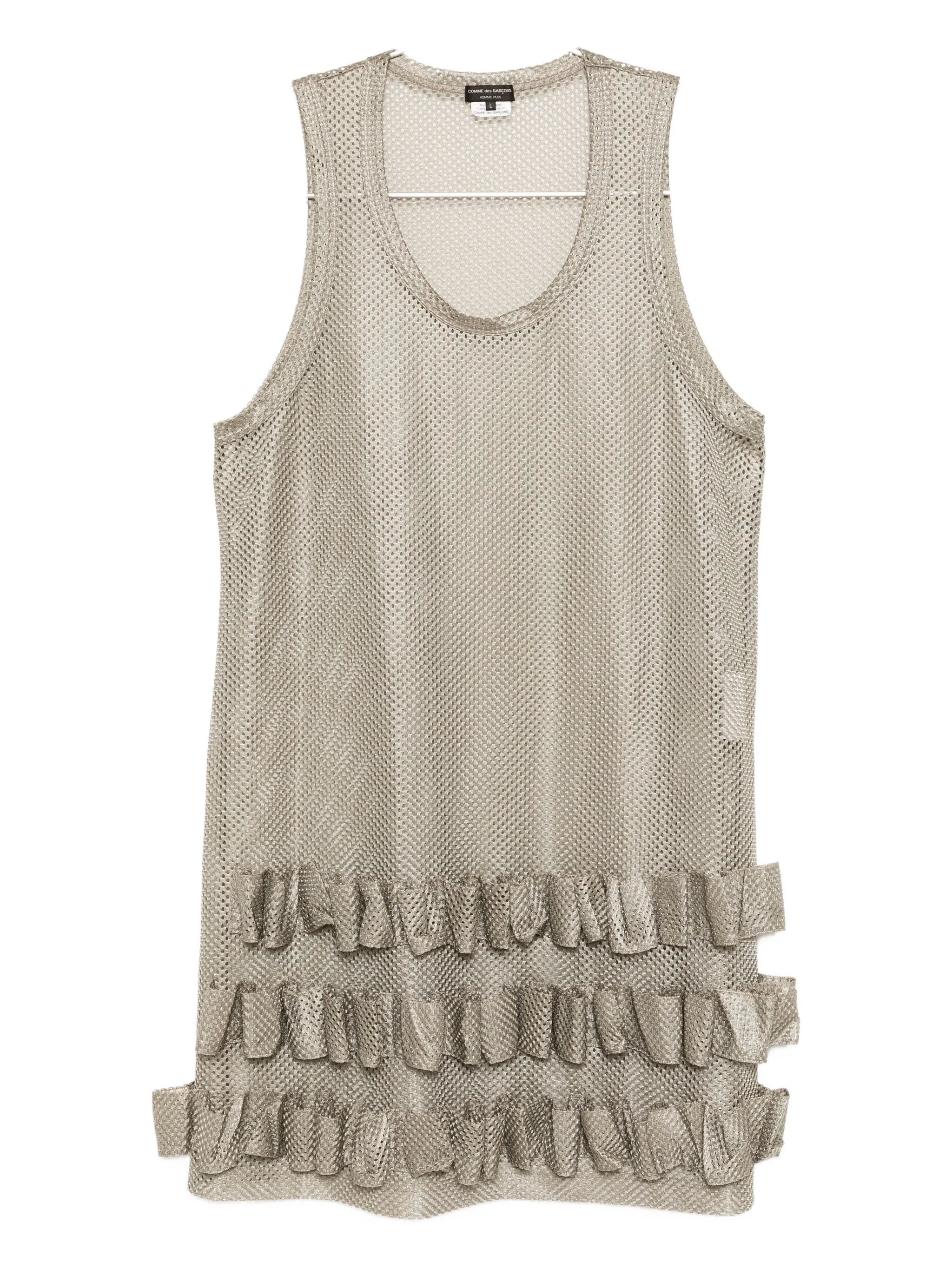 

Сетчатый топ с оборками Comme Des Garçons Homme Plus, зеленый