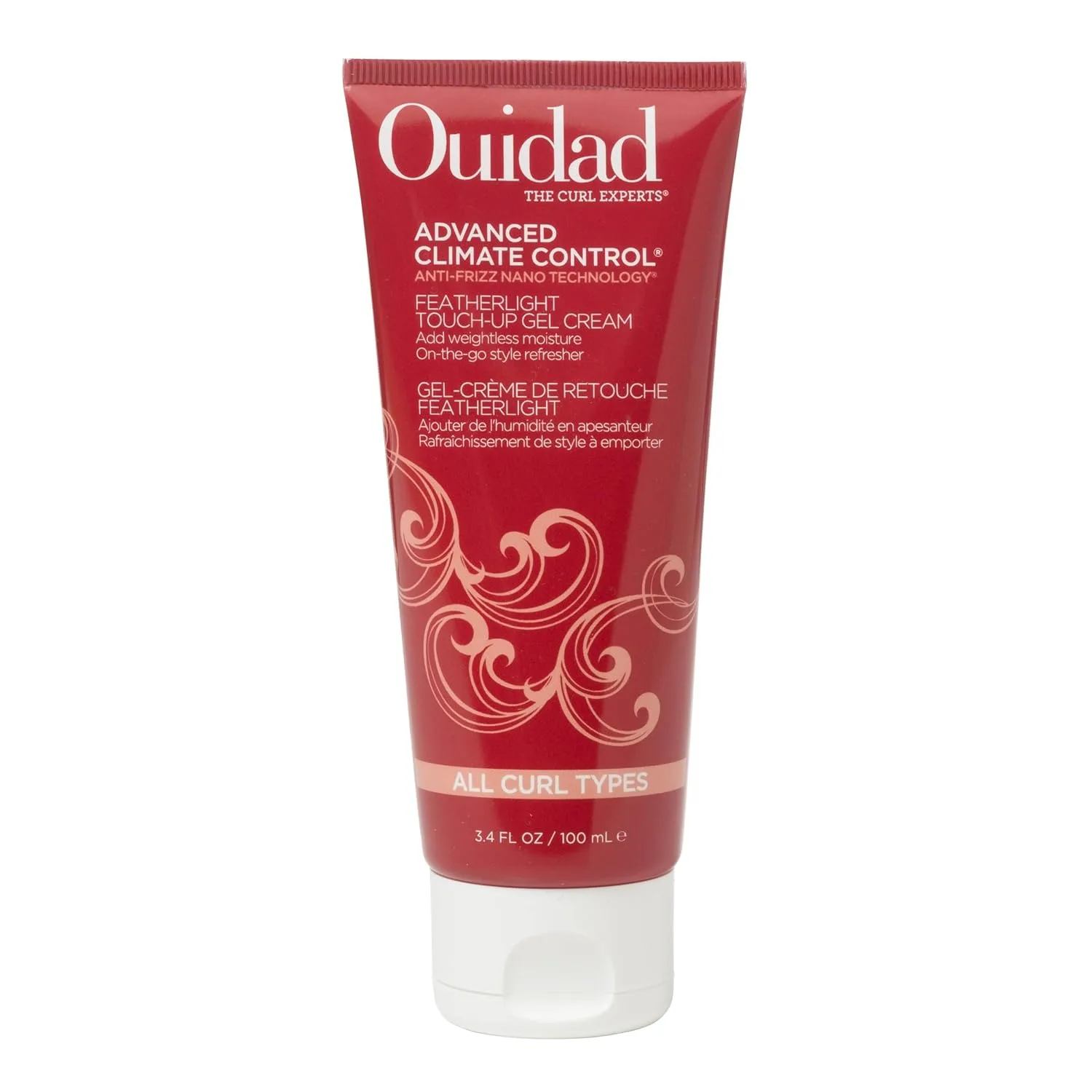 Ouidad Advanced Climate Control Featherlight Touch-Up Curl Gel Cream - 100 мл, технология Anti-Frizz Nano, освежитель для укладки, для тонких и средних текстур, для всех типов кудрей