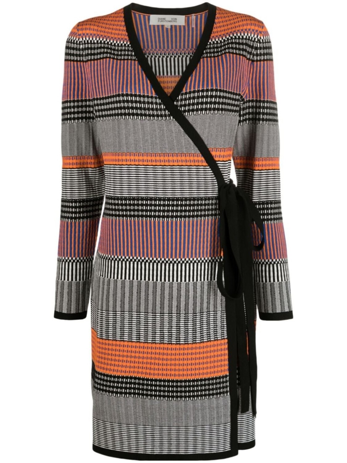 

Diane Von Furstenberg платье Brigid в рубчик с геометричным узором, черный