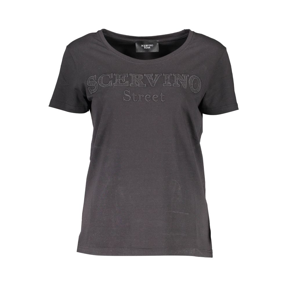 

Черный хлопковый женский топ Ermanno Scervino
