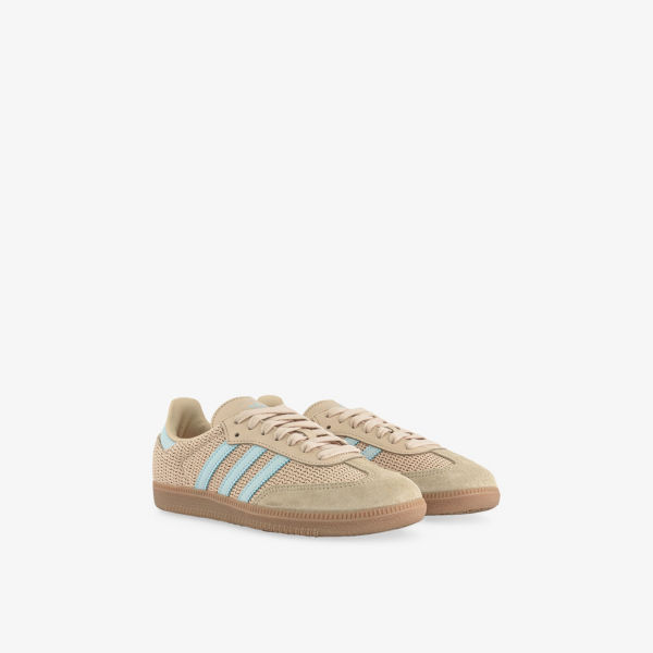 Кроссовки замшевые Adidas Samba OG, коричневый / синий — фото 3