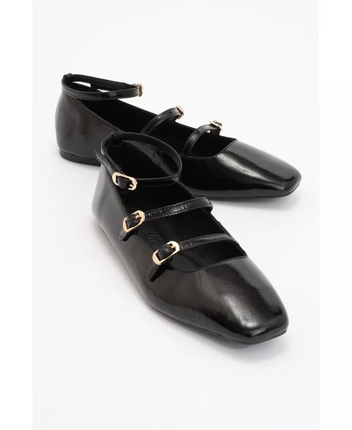 Кожаные балетки Serena в стиле Mary Jane Forever & Always Shoes, черный