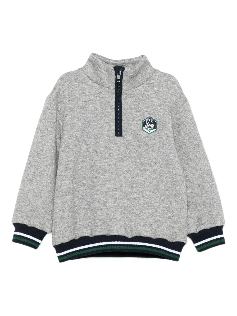 

Толстовка с воротником на молнии и вышивкой Patachou, серый