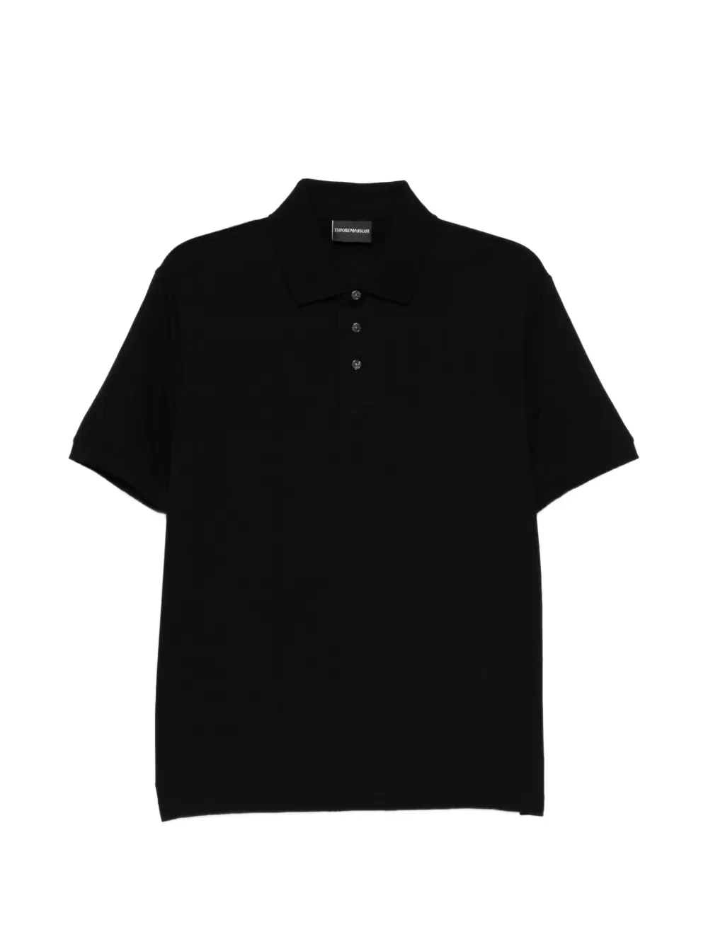 Поло из хлопкового трикотажа Emporio Armani, черный