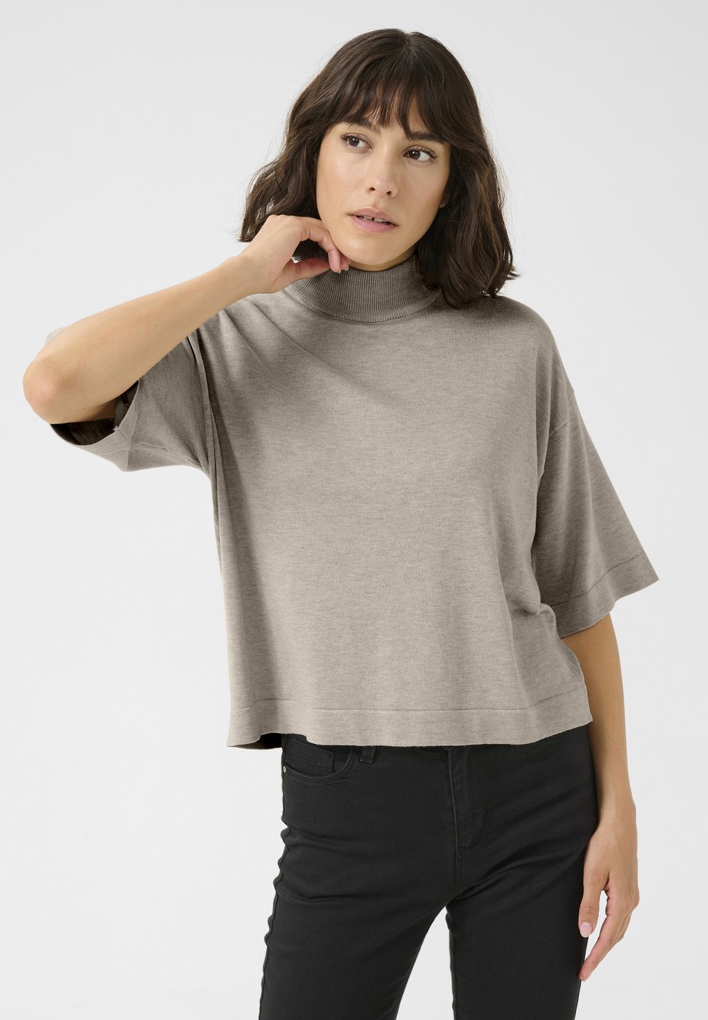 

Базовая футболка LIZZA TURTLENECK Kaffe, серый