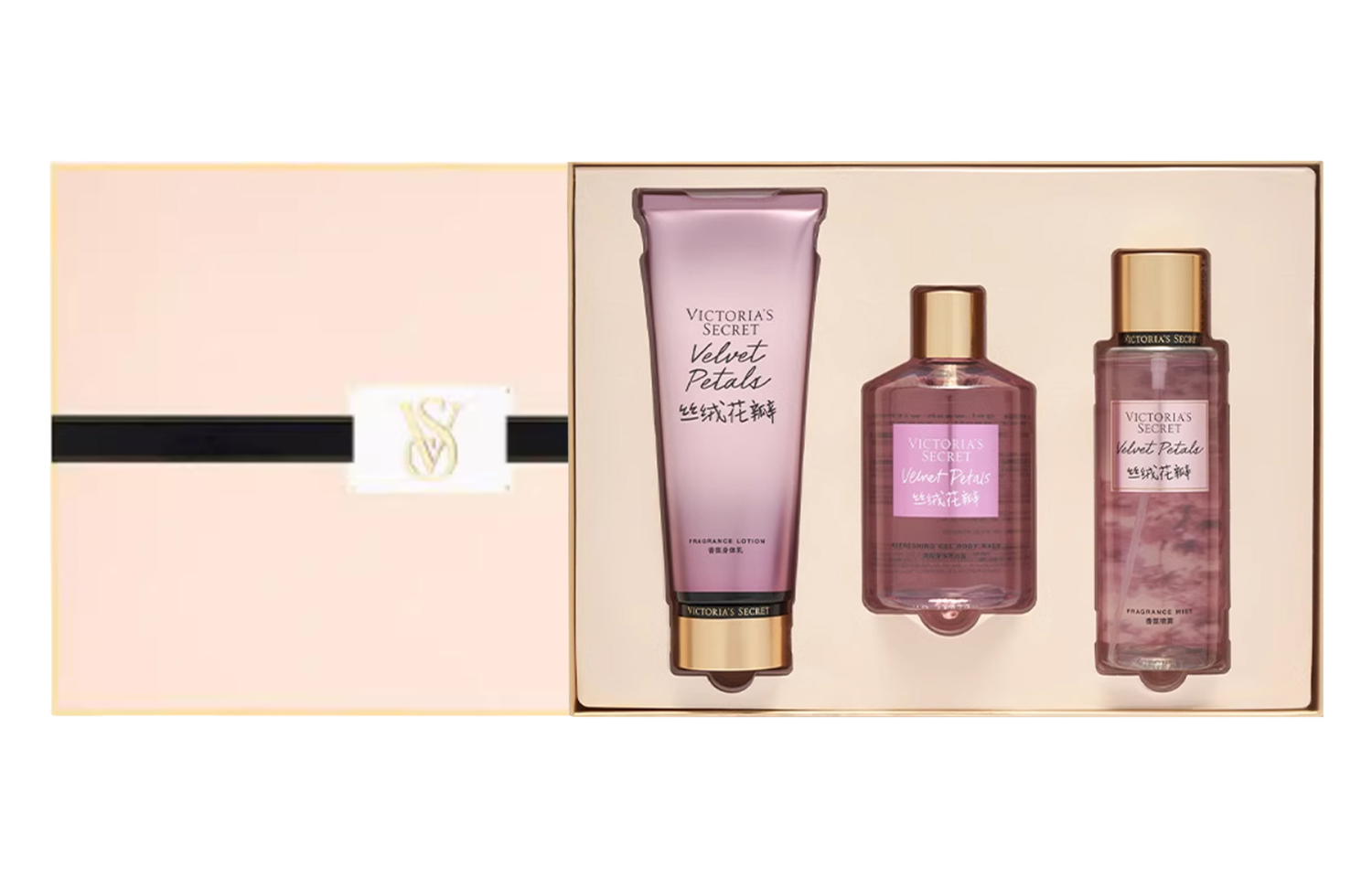 Набор для ухода за телом Velour Petal Fragrance Box с успокаивающим эффектом для кожи 300мл+236мл+250мл Victoria's Secret — фото 3