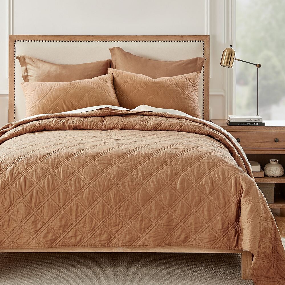 

Левтекс Домашнее льняное одеяло из песчаника Levtex Home, цвет Tan