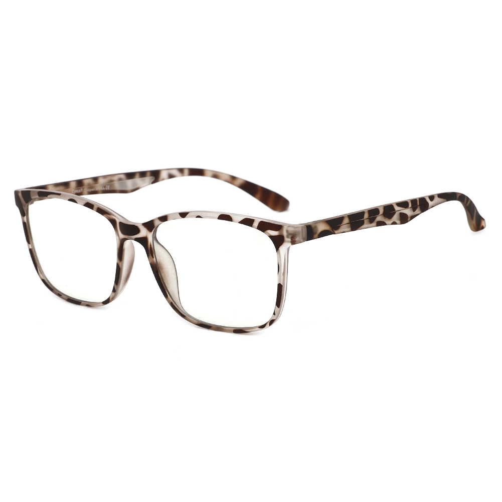 

CYXUS Овальная оправа для очков TR90 из нержавеющей стали унисекс, White leopard T03