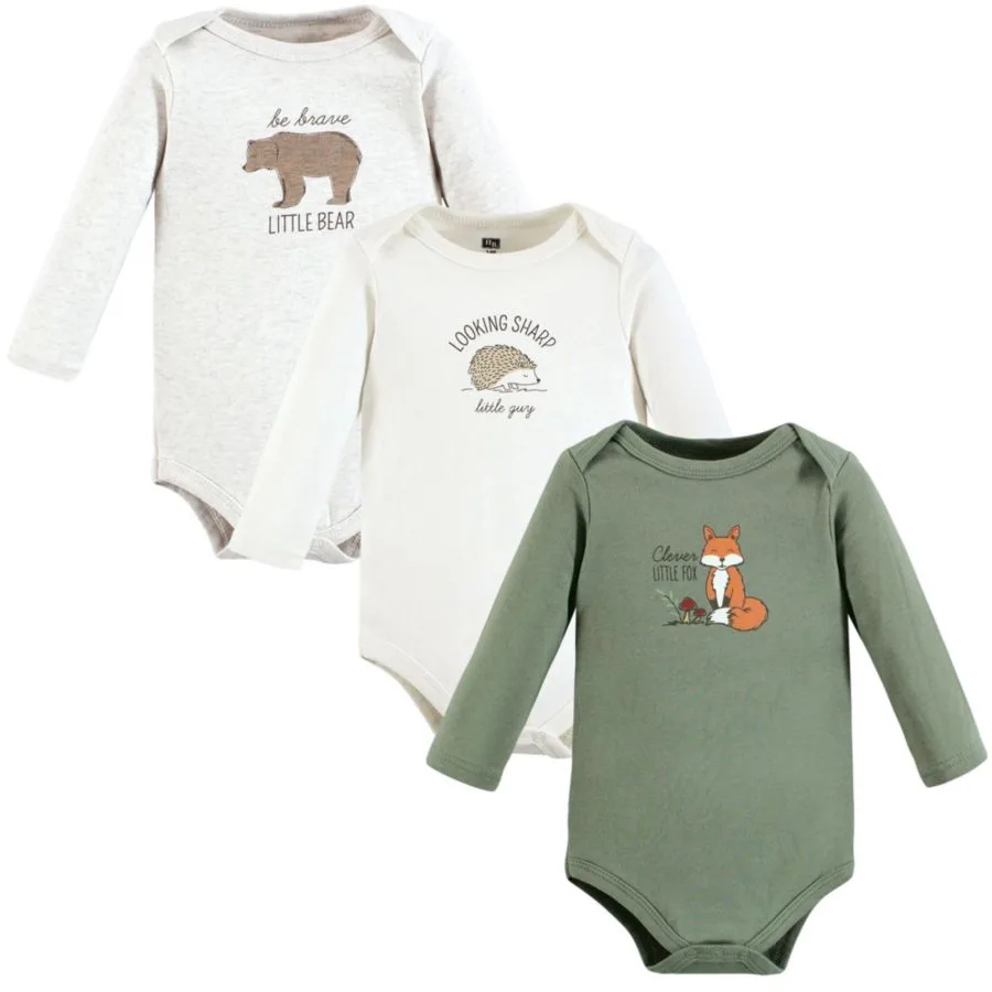 Хлопковые боди с длинными рукавами, комплект из 3 штук Hudson Baby, Forest Fox