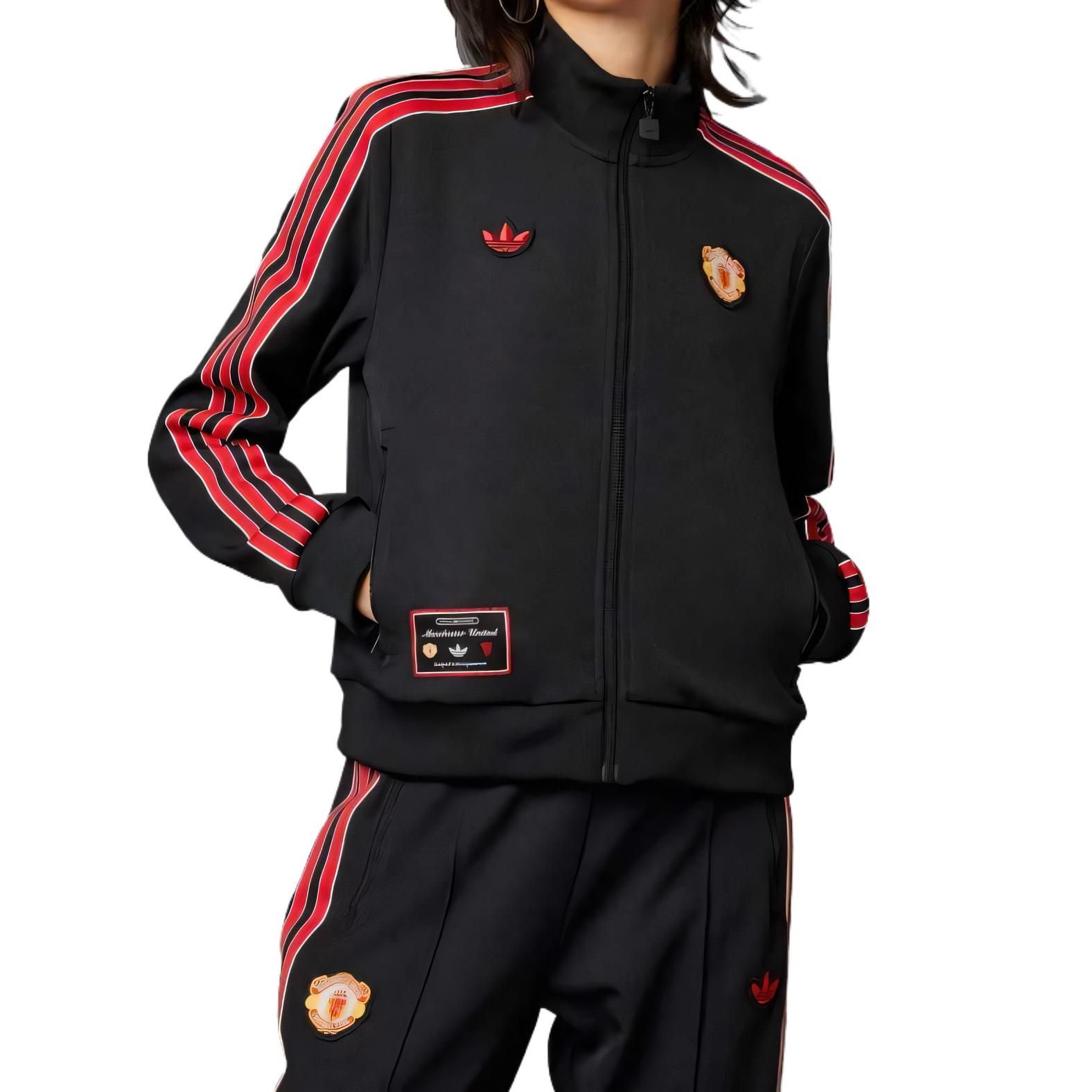 Футболка Free Shipping With AdiClub Manchester United Terrace Icons Track Top Adidas, черный — фото 3