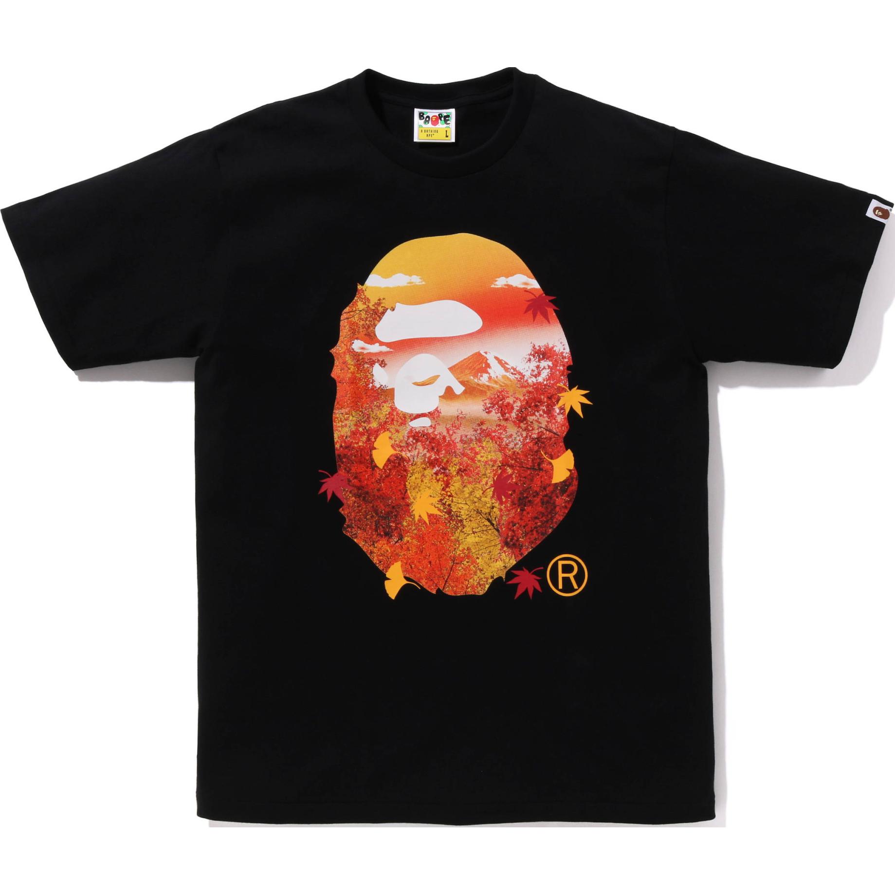 

Футболка Bape Japan Autumn с принтом Ape Head A BATHING APE, черный