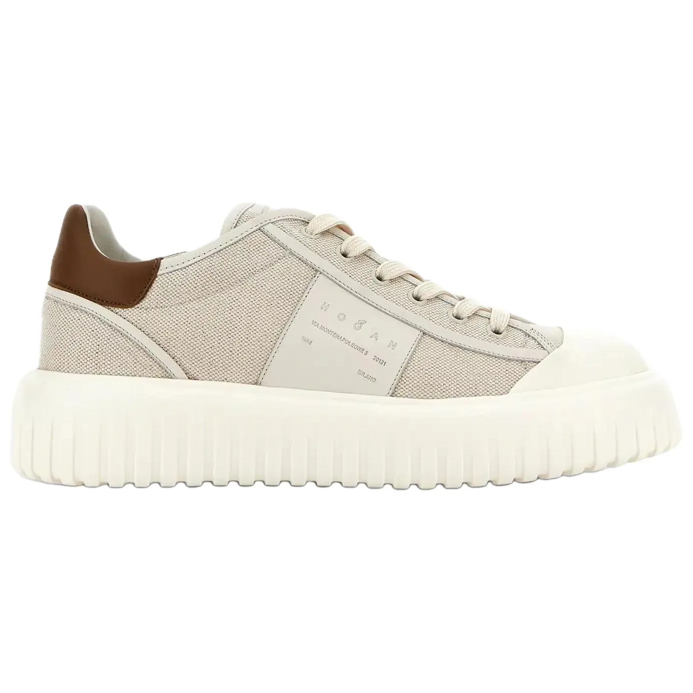 HOGAN Кроссовки H Stripes Leather Low top Skateboard мужские Ivory Brown — фото 3