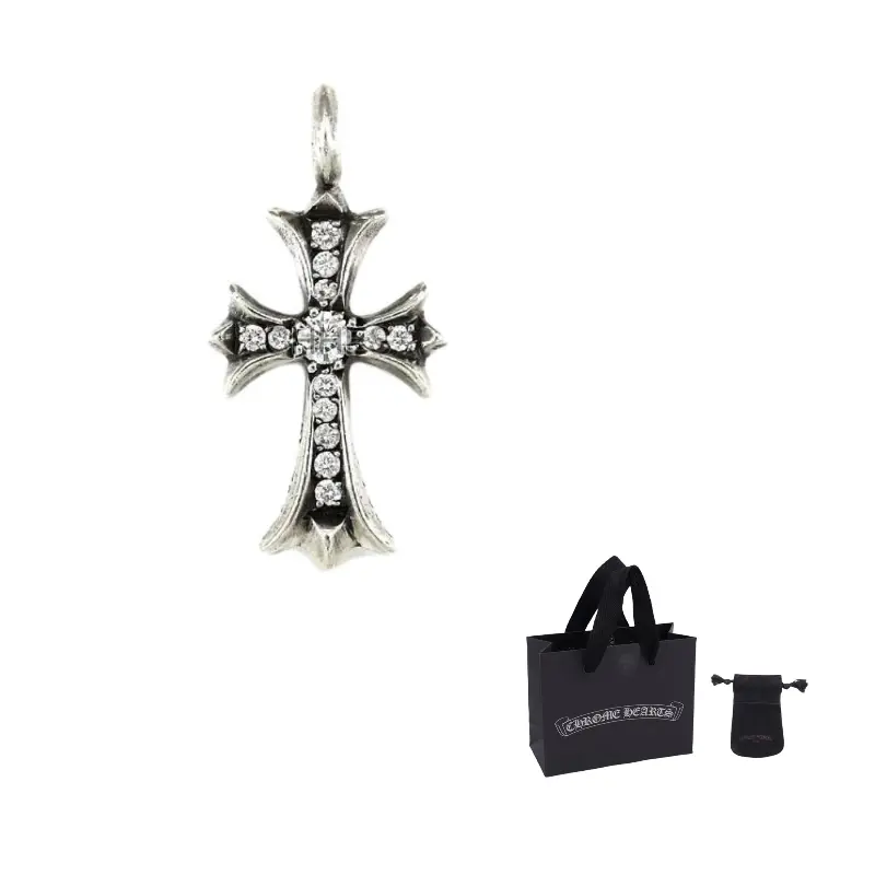 

925 Sterling Silver, подвески с бриллиантами, унисекс, серебро Chrome Hearts, серебряный