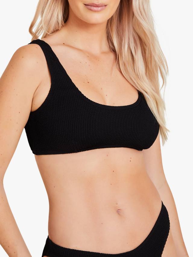 

Кроп-топ бикини из плиссированного ситца Accessorize, Black