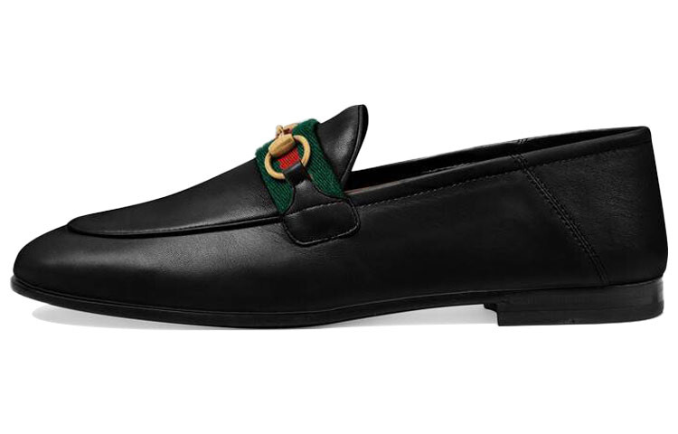 Туфли GUCCI Slip On Loafer With Web Black Leather