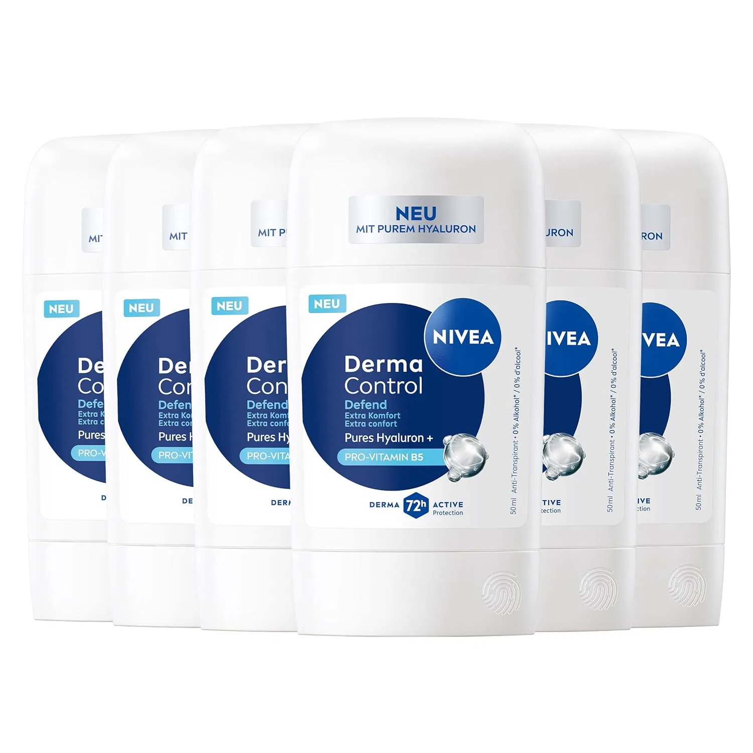 Дезодорант-стик NIVEA Derma Control Defend с гиалуроном и провитамином B5, 72 часа защиты, 50 мл Nivea