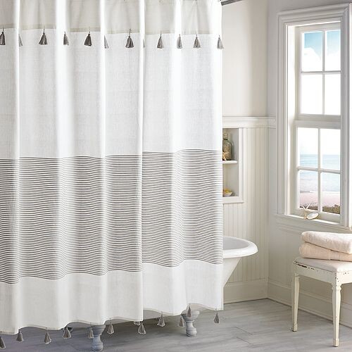 

Панамская полосатая занавеска для душа Peri Home, цвет Gray