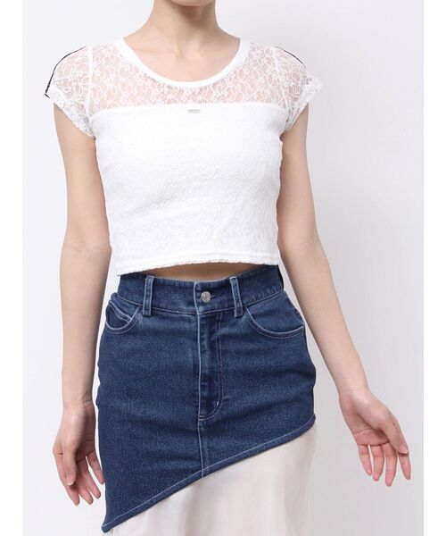 

Футболка, кружевная отделка, бренд EATME, кремовый цвет