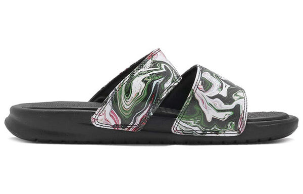 Тапочки benassi duo ultra slide 'black green pink' Nike, черный — фото 2