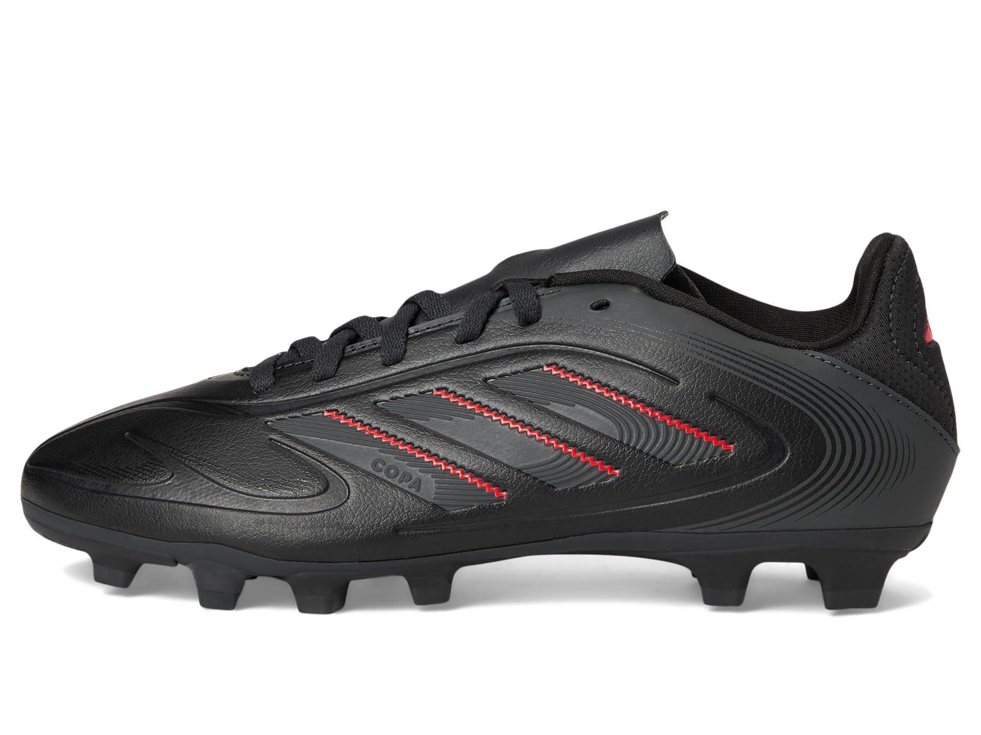 Кроссовки Adidas Kids Copa Pure 3 Club Firm Ground/Multi Ground Soccer Cleats, Black/Carbon/Lucid Red — фото 4