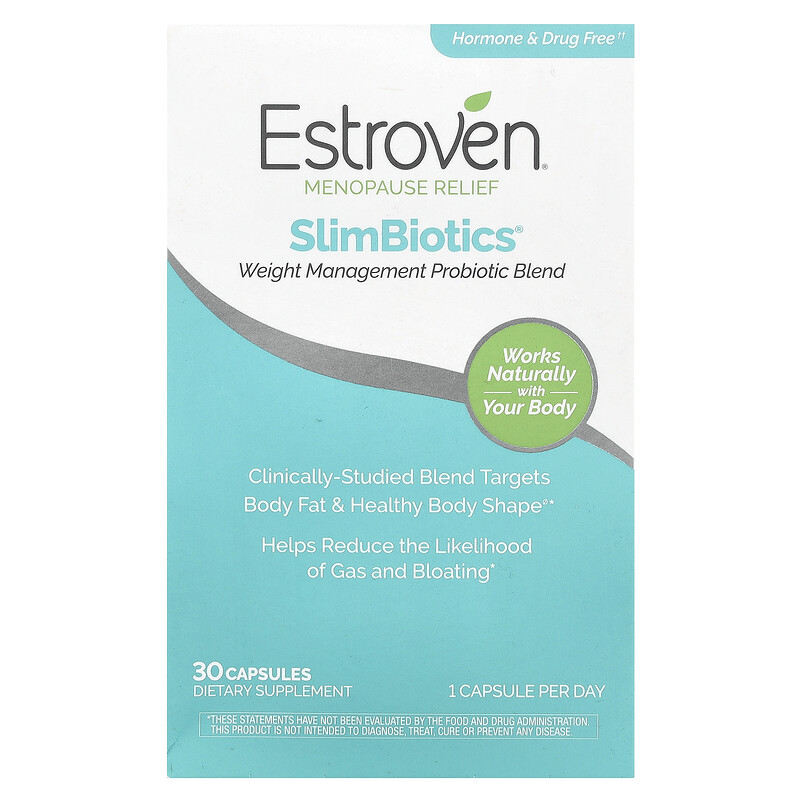 

Estroven, Menopause Relief, смесь пробиотиков SlimBiotics для контроля веса, 30 капсул