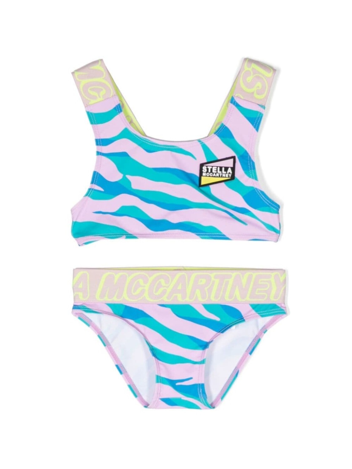 

Stella McCartney Kids бикини с зебровым принтом, розовый