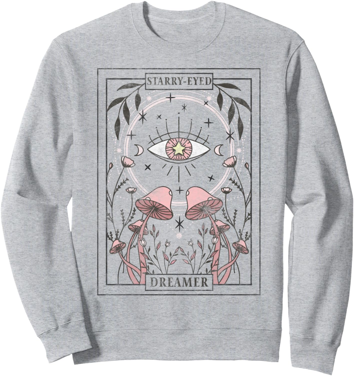 

Толстовка с изображением карты Таро «Грибной глаз мечтателя» Trendy Apparel, серый