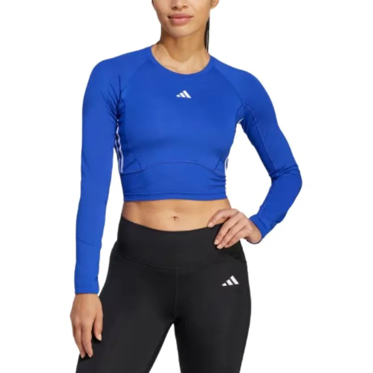 Футболка с длинным рукавом Adidas синяя — фото 3