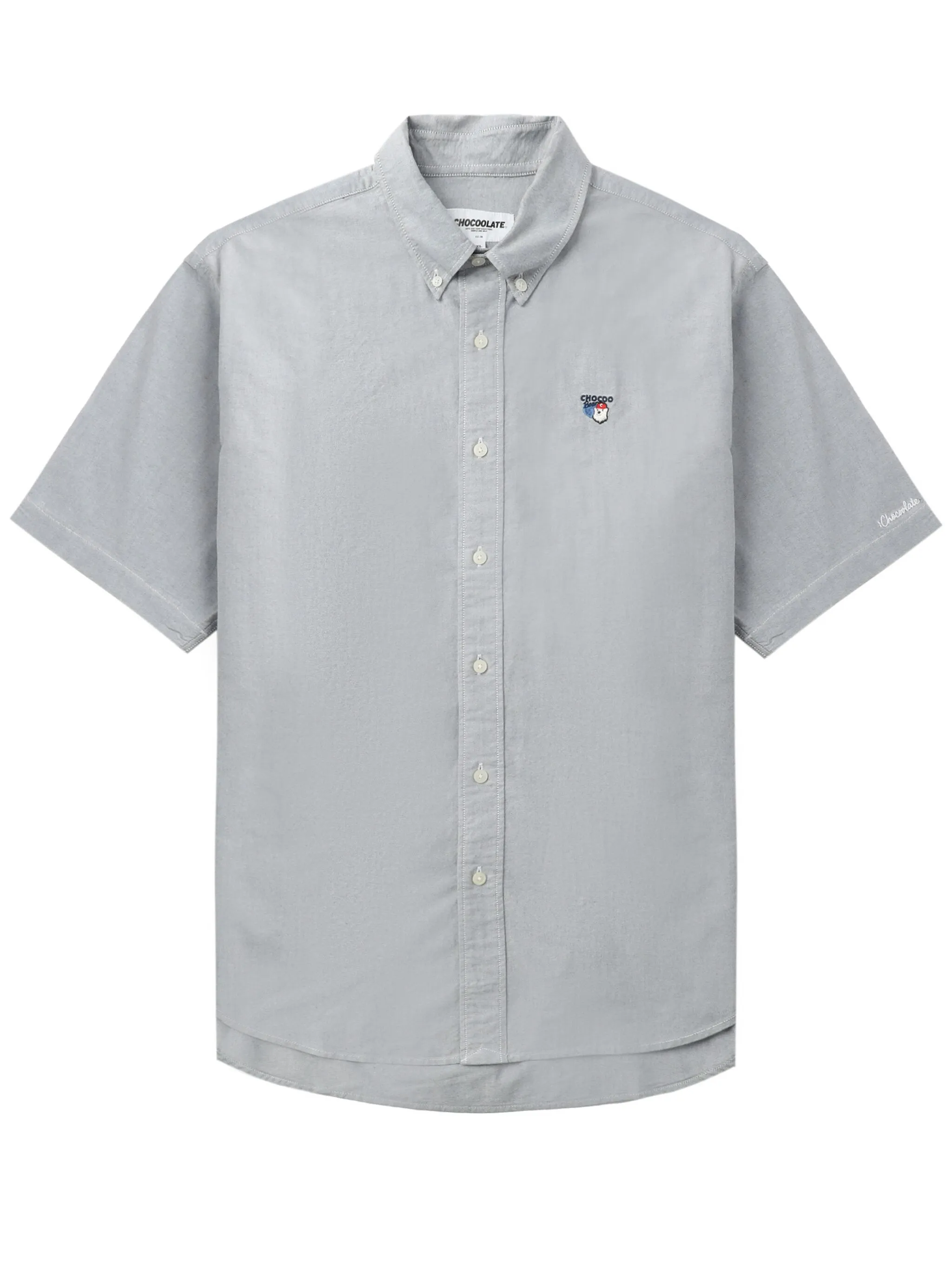

Рубашка с вышитым логотипом Chocoolate, серый