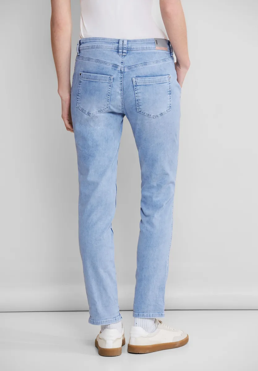 

STREET ONE прямые джинсы, средняя талия, цвет Authentic Indigo Bleached