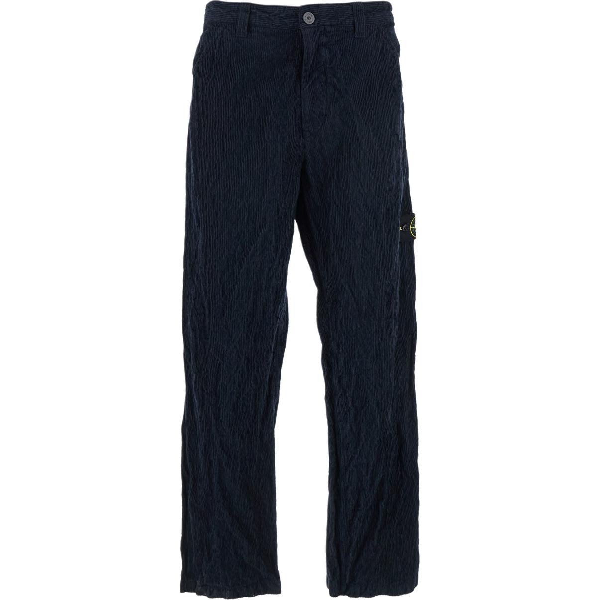 

Брюки прямого кроя с нашивкой-логотипом STONE ISLAND, синий