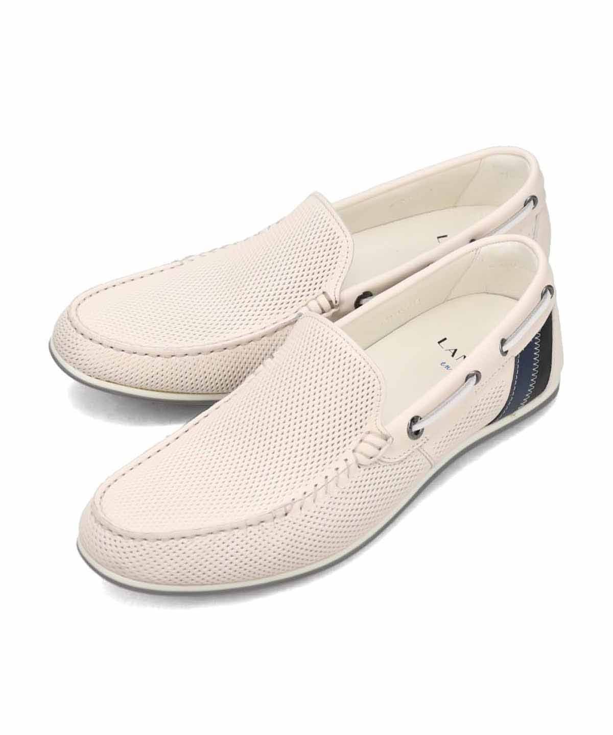 Водительские туфли с перфорированной сеткой Lanvin En Bleu, white