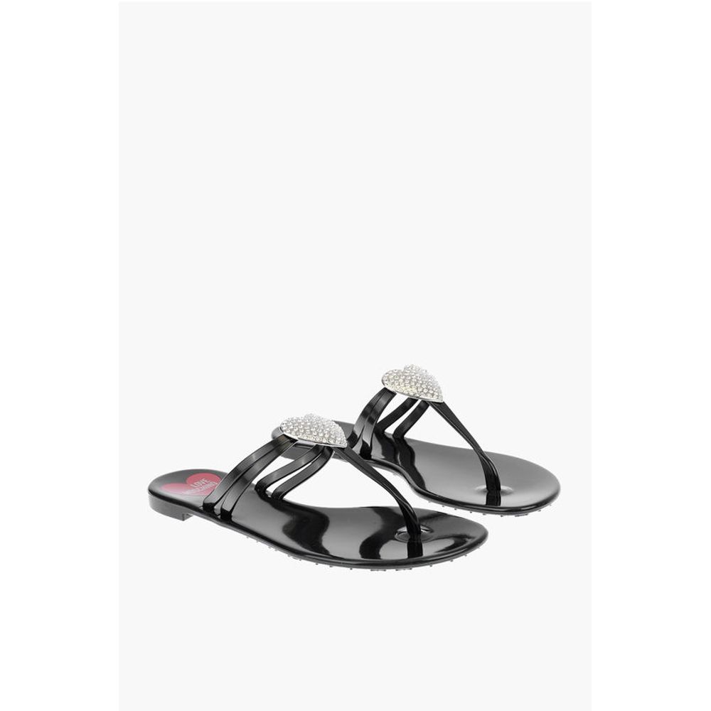 Сандалии резиновые LOVE с сердечками Moschino, Black