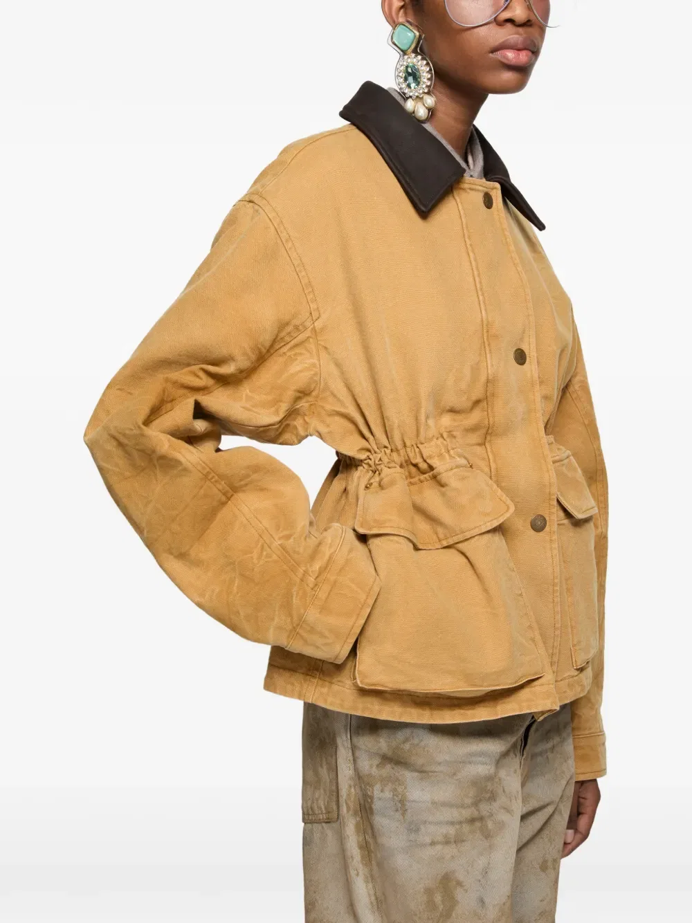 Куртка с воротником на шнуровке Acne Studios, нейтральный — фото 4