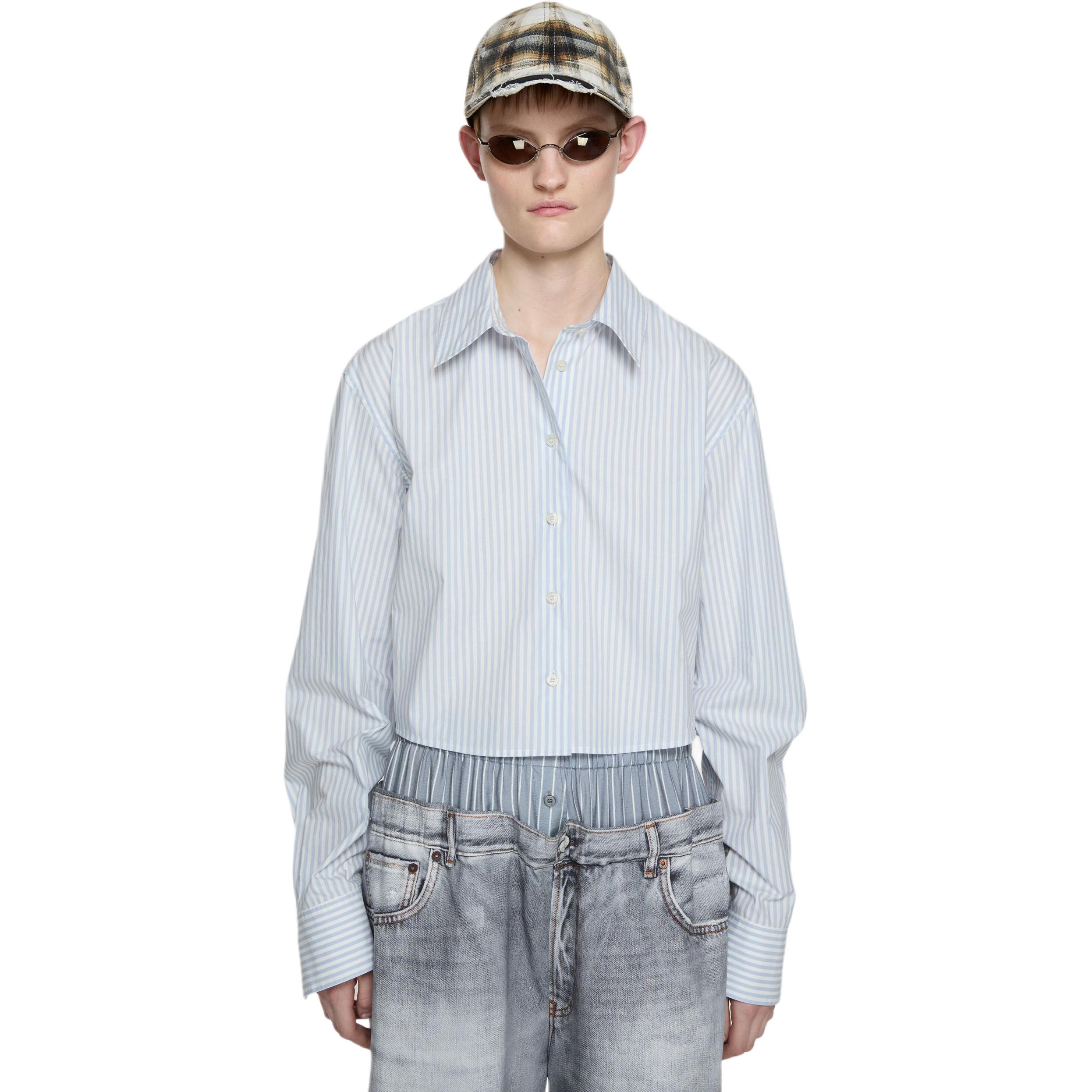 Рубашка на пуговицах Acne Studios, светло-голубой — фото 3
