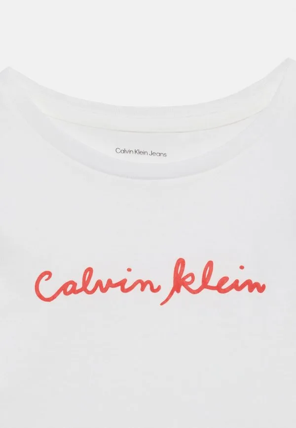 Футболка с логотипом script и приталенным принтом Calvin Klein Jeans, White — фото 4