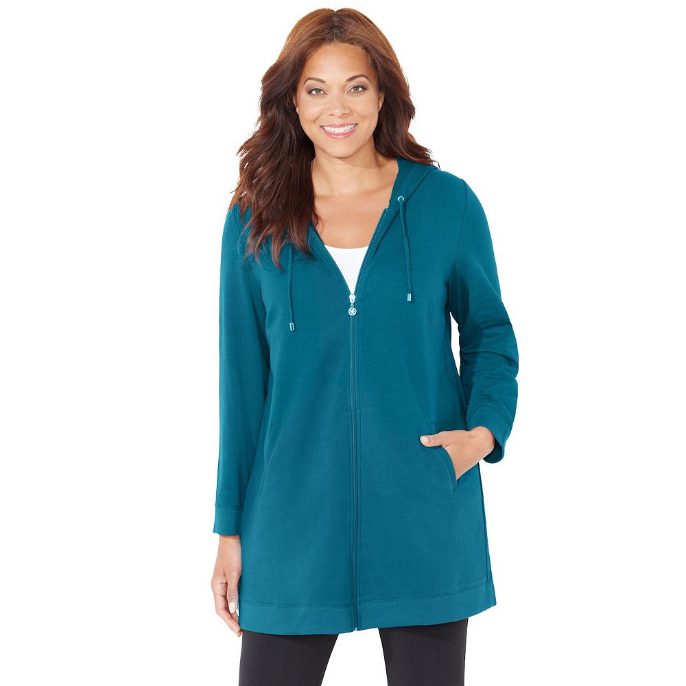 

Женская толстовка из французского махрового трикотажа Catherines Plus Size Good Intentions, цвет Deep Teal