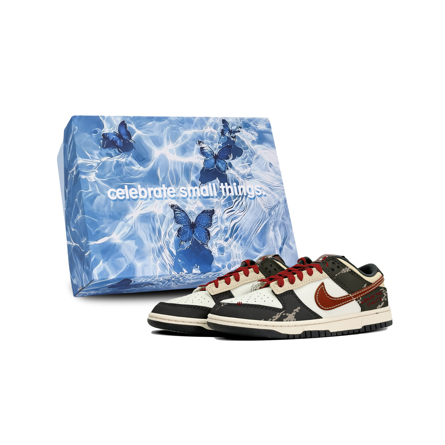 

Кроссовки Dunk Low топ для скейтбординга мужские Nike, черный/красный