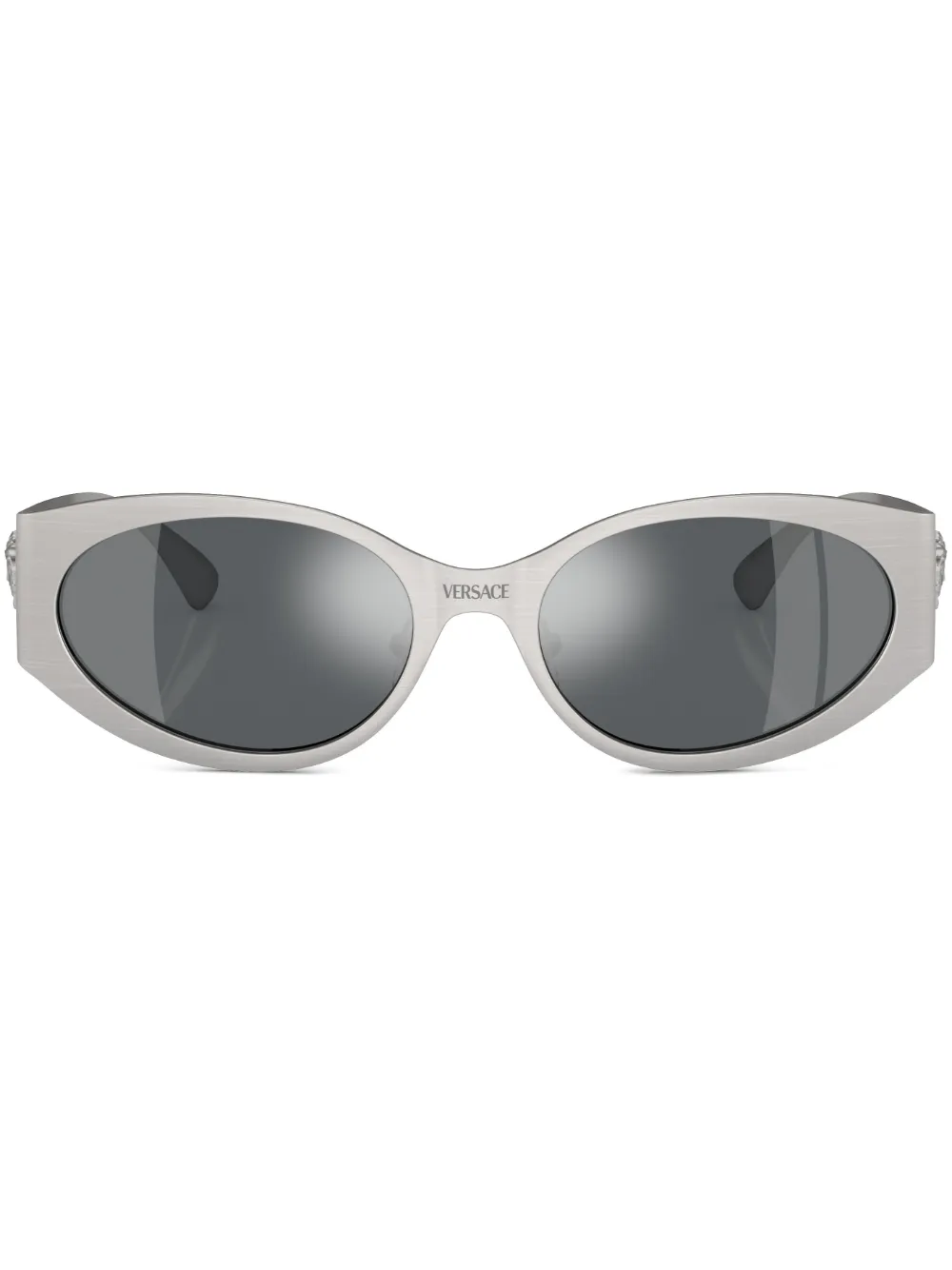 

Солнцезащитные очки в овальной оправе с логотипом Versace Eyewear, серебяный