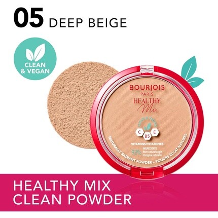 Paris Healthy Mix Clean & Vegan Натуральная сияющая пудра Bourjois — фото 2